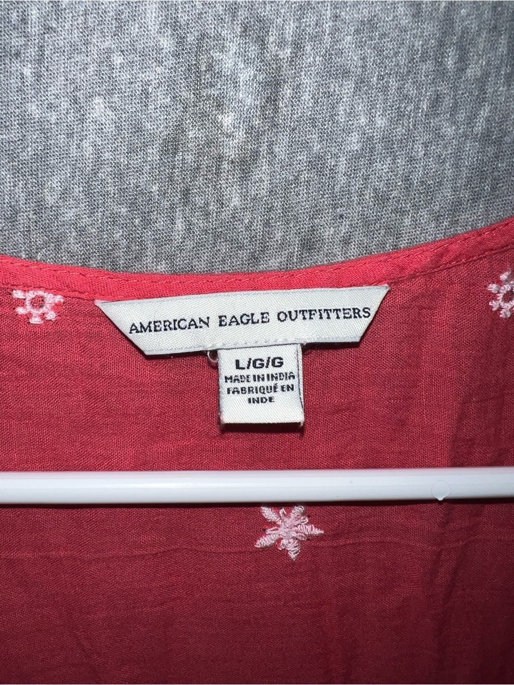 American Eagle Outfitters Red Embroidered Peasant Blouse - Picture 3 of 3